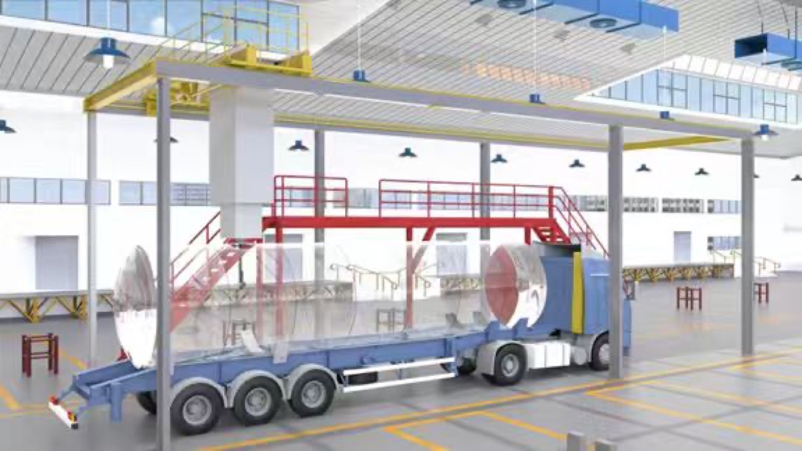 Supplied automated cleaning-station rendering
