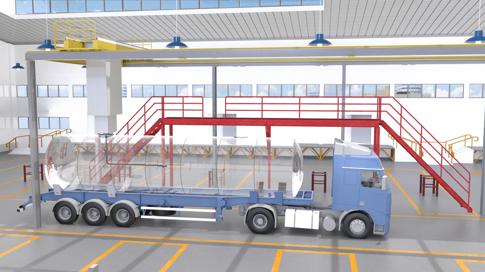 Supplied wash-bay layout rendering